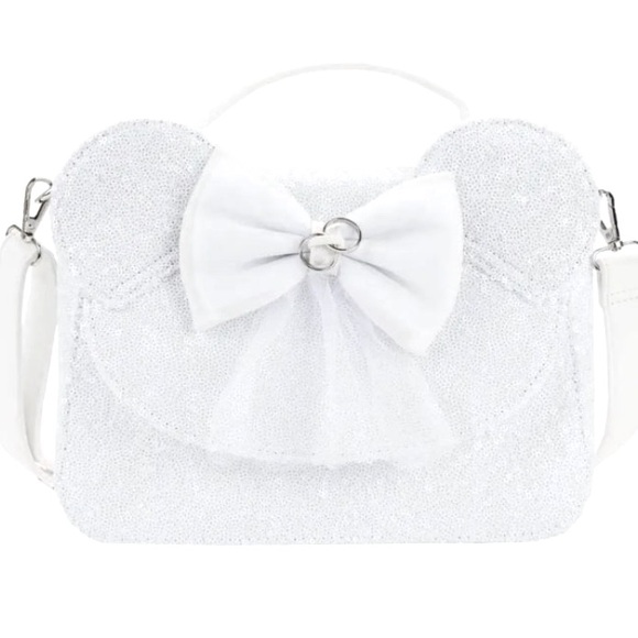 Disney Handbags - Loungefly Disney Fairytale Weddings White Wedding Sequins Crossbag Elegant Purse